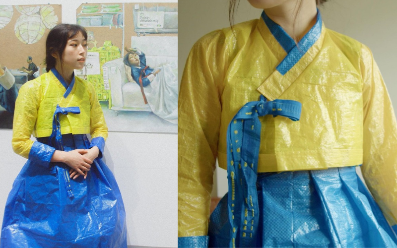 Hanbok madefrom IKEA bags