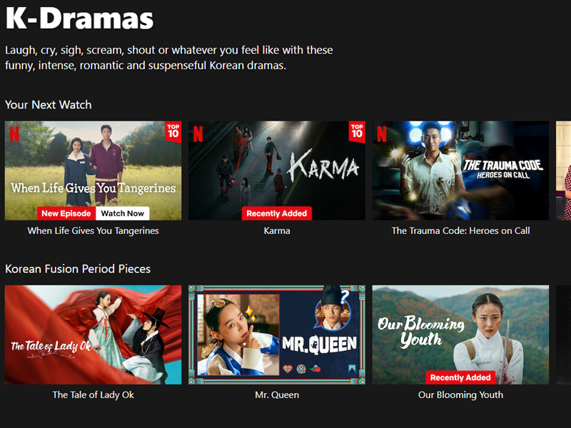 Korean content was the second most watched globally on Netflix last year after that of the U.S., a report by the London-based market analysis company Ampere said on April 15. (Screen capture from Netflix's website) 