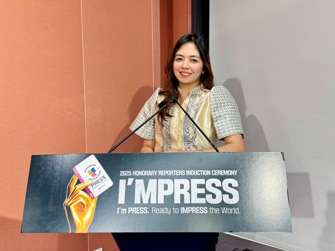 At the induction ceremony, I proudly wear my modern traditional clothes from the Philippines, showing that I’m a Press, ready to impress the world. 
