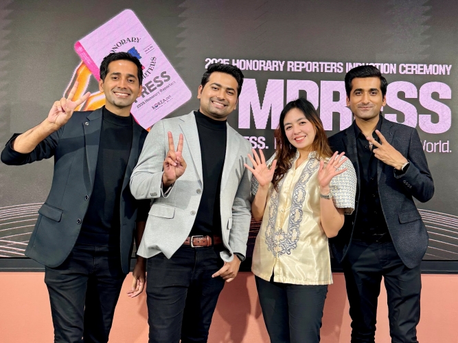 I pose with the Rana brothers: Majid, Wajid and Adil Rana (from left to right), who’ve become Pakistani Honorary Reporters respectively in 2016, 2018 and 2025.