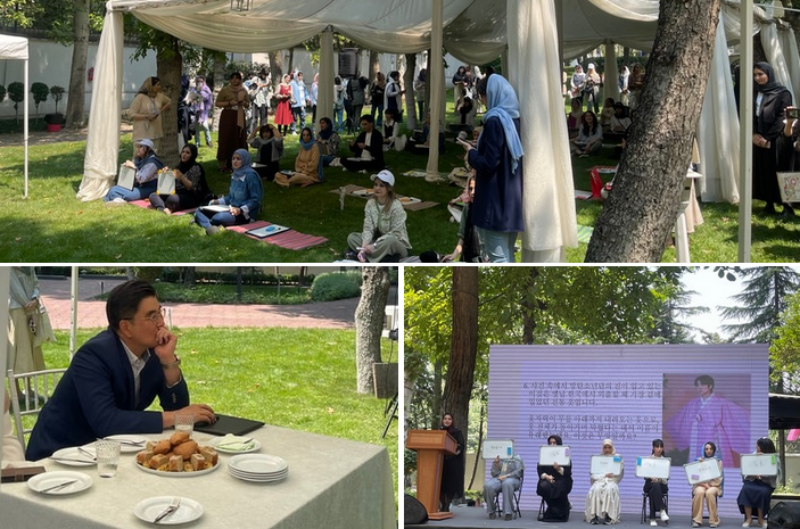 The Quiz on Korea contest is held at the Korean ambassador’s residence in Tehran on June 12, with Ambassador Kim Jun-pyeo in attendence (bottom left).