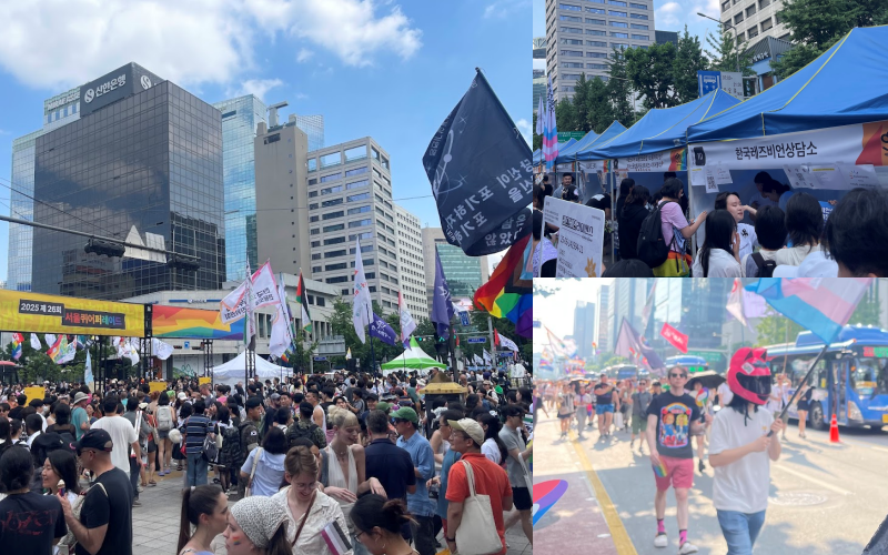 Koreans and foreigners gather in Seoul’s Namdaemun area to celebrate the Pride Parade on June 14. 