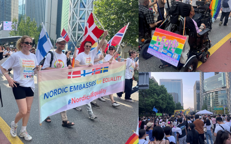 The parade brings together people form diverse communities, including members of disability community and representatives from various countries. 