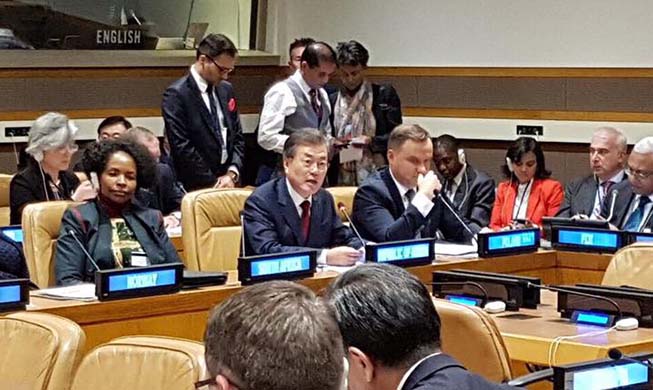 President Moon discusses climate change with UN leaders