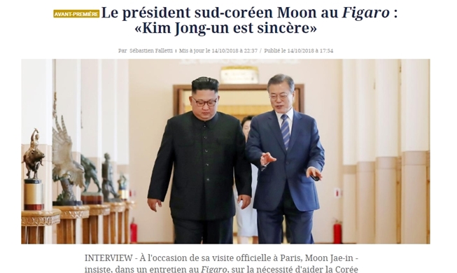 President Moon holds an interview with Le Figaro