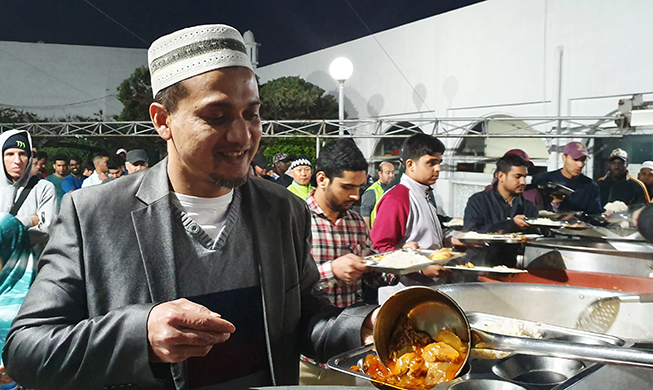 Seoul's lone Islamic street bustles at night during Ramadan